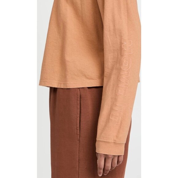 NWT MOTHER DENIM Women's Sz S Move It Twister Crop L/S Shirt Sandstone $105 - Picture 6 of 7